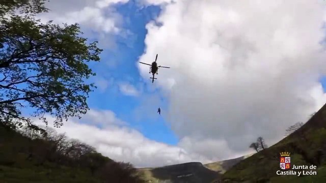 Socorrido un senderista herido en una pierna en las inmediaciones de la cascada de San Miguel, en Burgos