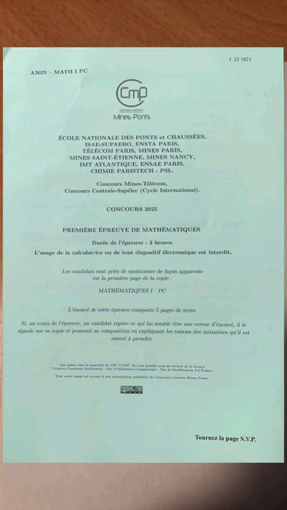 Correction Sujet Mines Maths 1 filière PC/PSI 2025 - Question 1 à 5 - Polynômes Réciproques 🥝