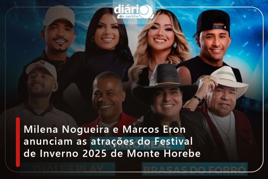 Milena Nogueira e Marcos Eron anunciam as atrações do Festival de Inverno 2025 de Monte Horebe
