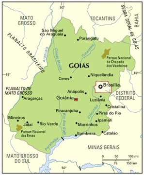 Map of Goias State. Peta Negara Bagian Goias. Goias State Map. Map of State of Goias. State of Goias Map. Map of Goias. Peta Goias. Goias Map. Mapa do Estado de Goiás. Mapa de Goiás