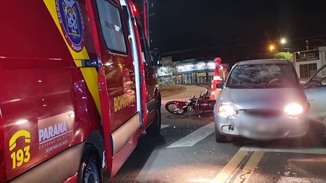 Motociclista fica ferido em acidente de trânsito na Rua Jacarezinho
