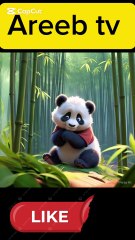 Cute panda cub and iron man