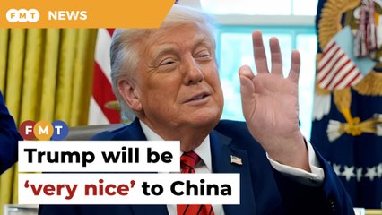 Trump says he’ll be ‘very nice’ to China in trade talks
