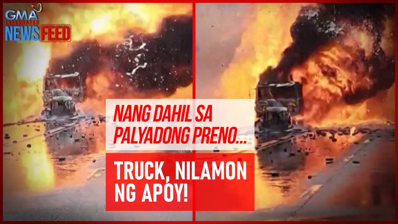 Nang dahil sa palyadong preno... Truck, nilamon ng apoy! | GMA Integrated NewsfeedNang dahil sa palyadong preno... Truck, nilamon ng apoy! | GMA Integrated Newsfeed