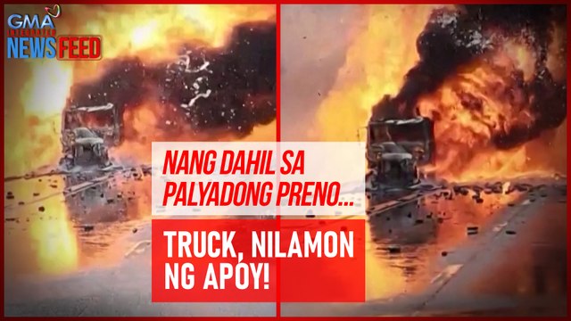 Nang dahil sa palyadong preno... Truck, nilamon ng apoy! | GMA Integrated NewsfeedNang dahil sa palyadong preno... Truck, nilamon ng apoy! | GMA Integrated Newsfeed