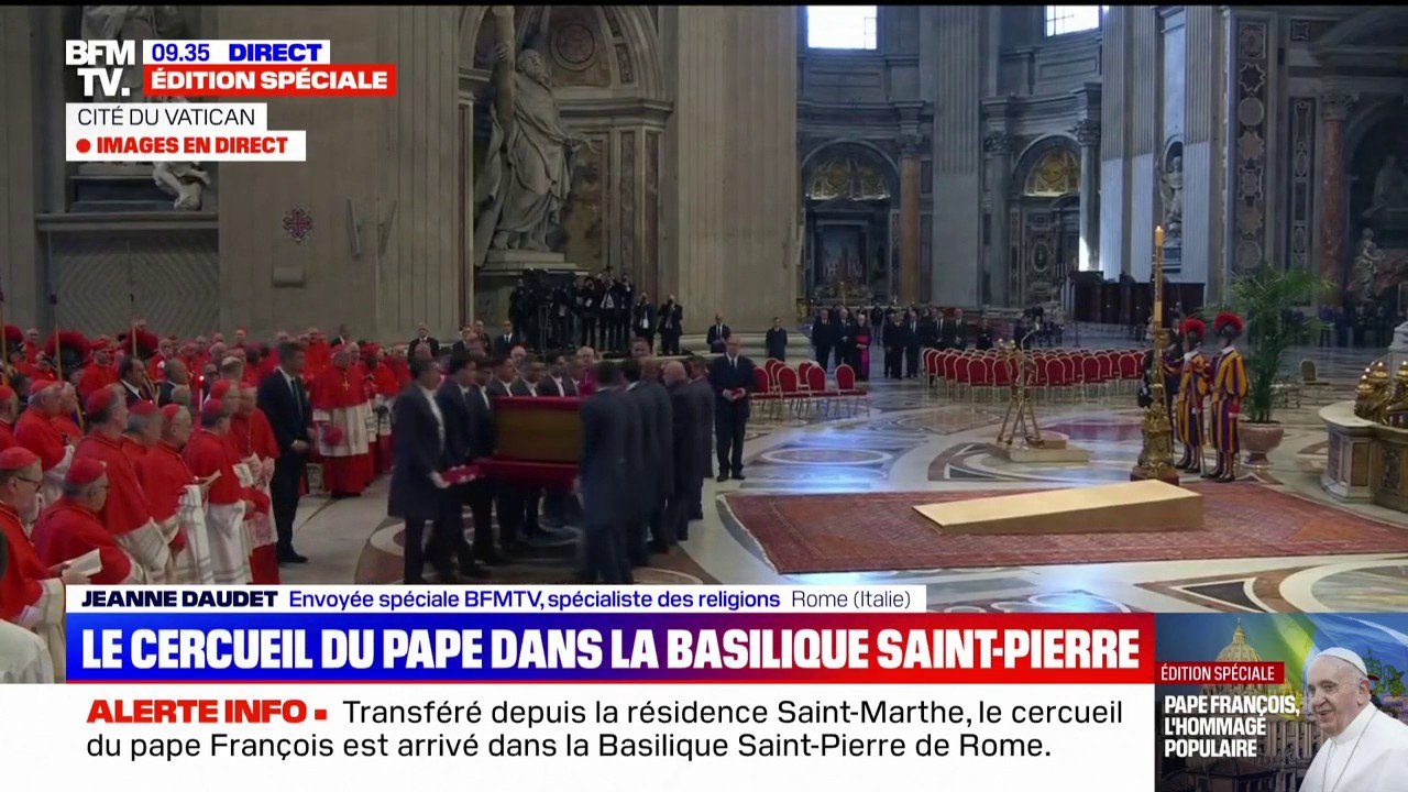 Installé dans la basilique Saint-Pierre, le corps du pape sera exposé au public jusqu'à vendredi soir