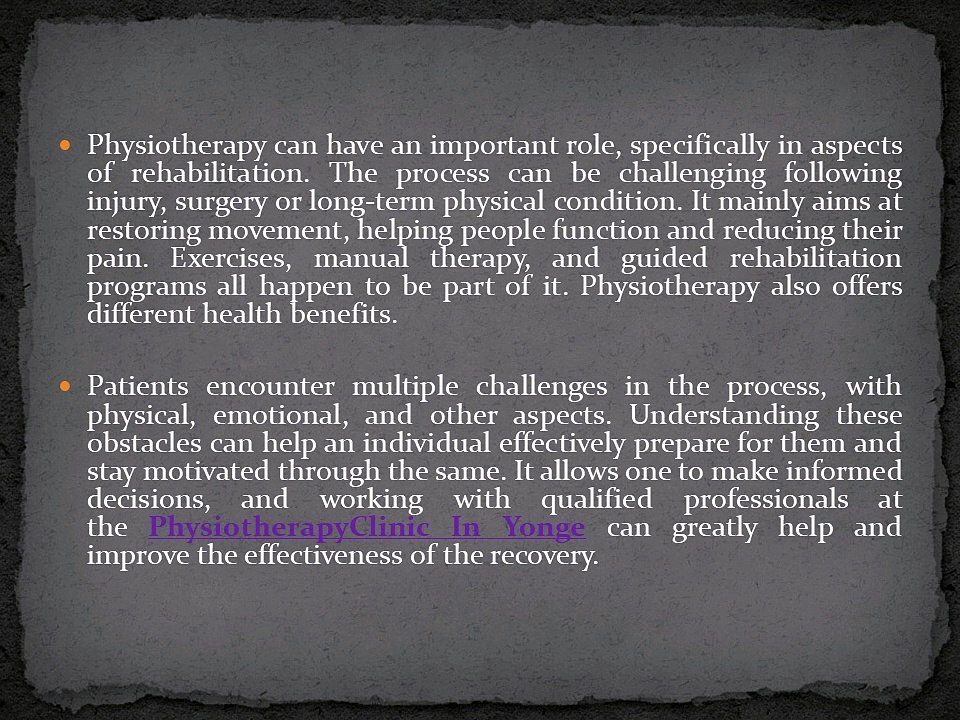 Effective recovery through physiotherapy