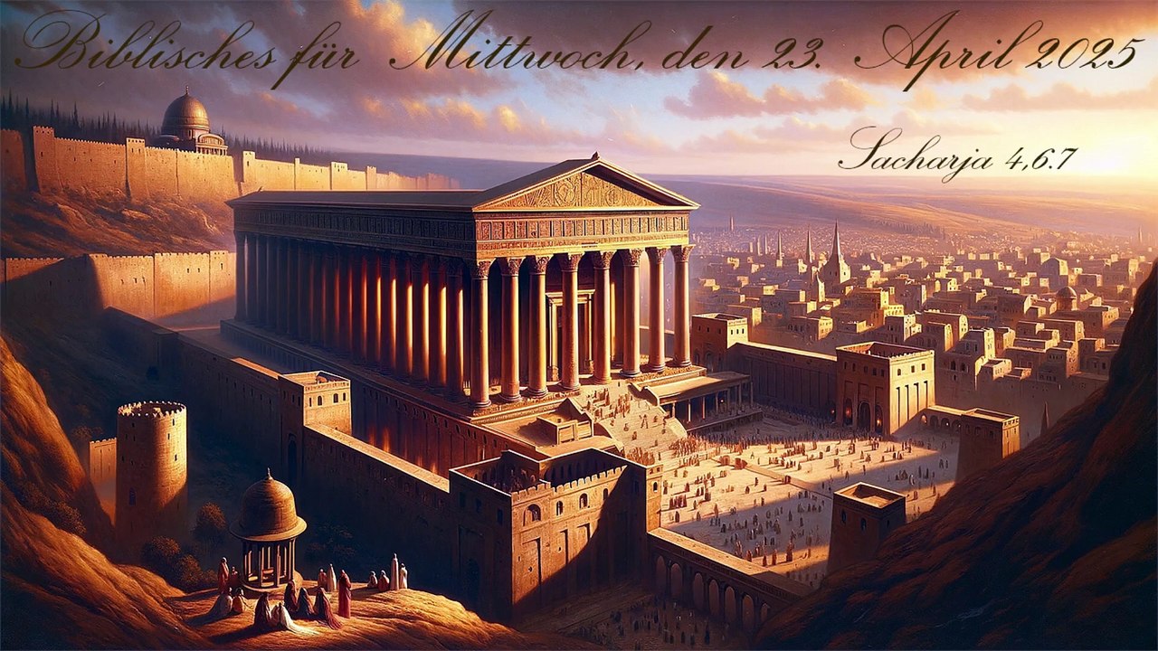 Biblisches für Mittwoch, den 23. April 2025, zu Sacharja 4,6.7
