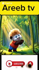 Cute panda cub and hulk in jangel story