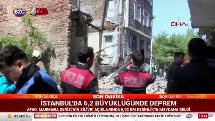 İstanbul'da 6.2 büyüklüğündeki depremden sonra Fatih'te 3 katlı metruk bina çöktü