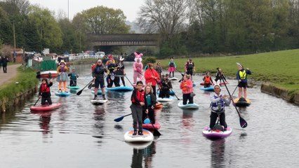Fancy-dress paddle boarding in Rodley