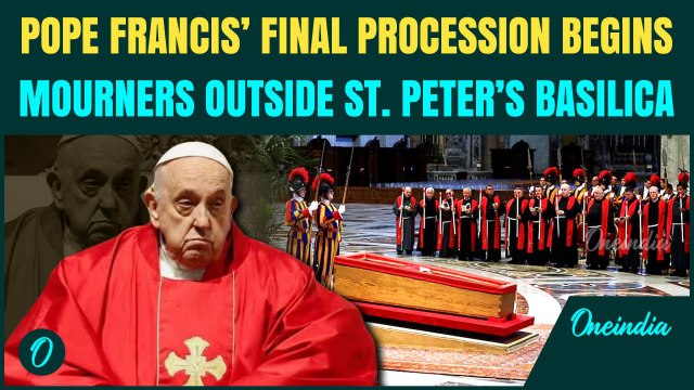 Pope Francis’ Funeral Procession: Pope’s Coffin Carried to St. Peter’s Square; Mourners Pay Respect