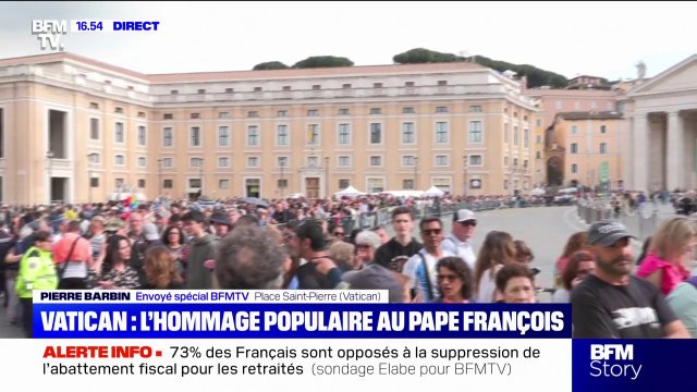 La dépouille du pape François, installé dans la basilique Saint-Pierre, sera exposée jusqu'à vendredi