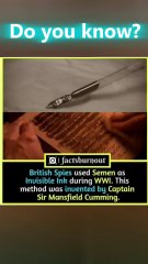 WWI Secret: British Spies Used Semen as Invisible Ink 😳✉️