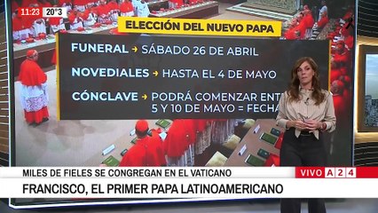 ⛪  CÓNCLAVE: SE DEBATE EL SUCESOR DE BERGOGLIO