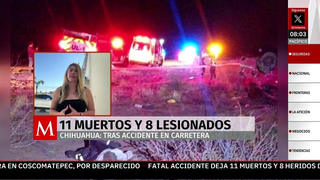 Accidente en carretera de Chihuahua deja 11 muertos y 8 lesionados