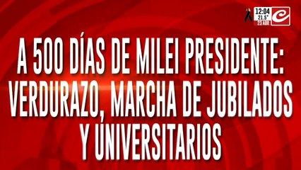 A 500 días de Milei presidente: verdurazo, marcha de jubilados y universitarios