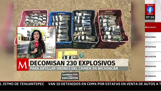 Decomisan 230 explosivos para artillar drones del crimen en Michoacán