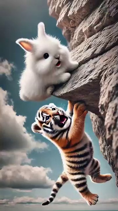 Rabit journey to save life of tiger 🐅 cub, #foryou #shorts #fu #funny