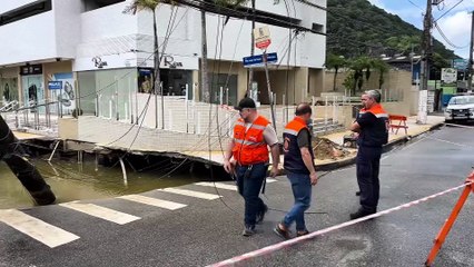 Cratera na linha amarela em São Vicente deixa moradores apreensivos