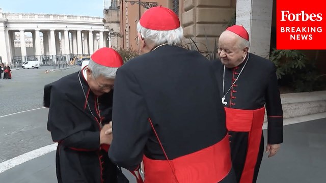 Cardinals Gather At The Vatican Ahead Of A Meeting To Organize Pope Francis' Funeral