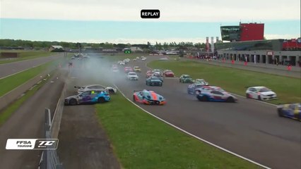 TC France 2025 Nogaro Race 1 Start Pile Up