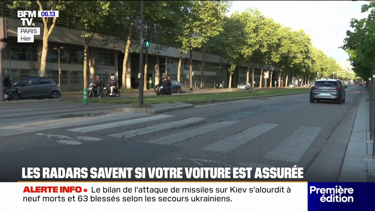 Sur la route, les radars reconnaissent et flashent les voitures non-assurées