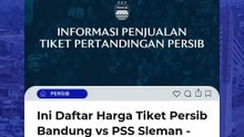 Daftar Harga Tiket Persib Bandung vs PSS Sleman - Dapatkan Tiketmu Sekarang!
