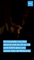 Incendie d'une casse automobile à Malaunay