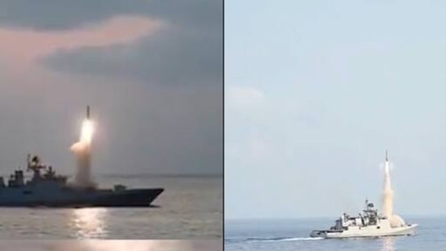 Indian Navy Warships Conduct Anti-Ship Missile Firings in Arabian Sea | WATCH