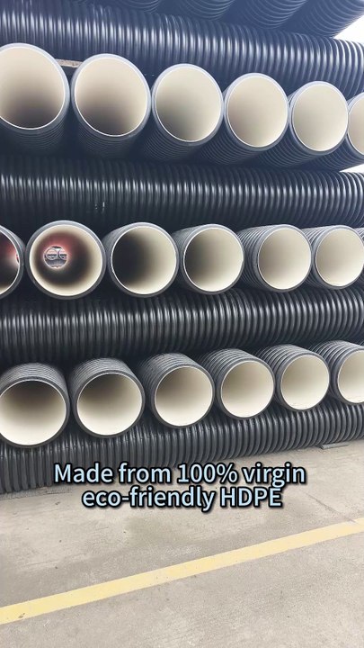 Double Wall Corrugated Pipe: 100% Virgin Eco-HDPE, Energy-Efficient, Lightweight, Trenchless, and Fully Recyclable for Advancing Sustainability Goals