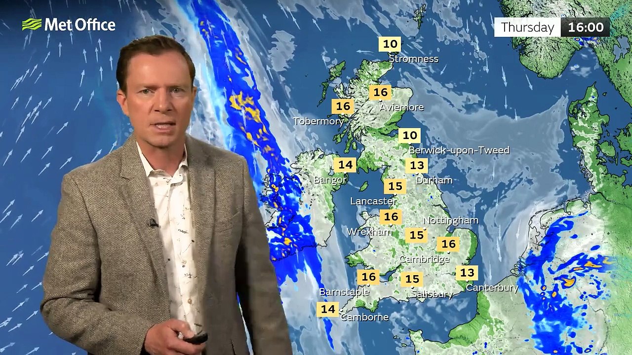 Met Office Thursday afternoon weather forecast 24/04/2025