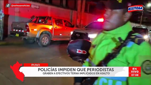 Policías terna son detenidos por estar implicados en asalto en Puno: Periodistas fueron impedidos de grabar captura