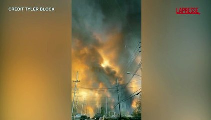 Incendio in New Jersey: le immagini del vasto rogo