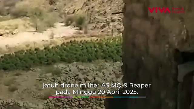 Sorak sorai Pasukan Houthi Tembak Jatuh Drone Canggih AS