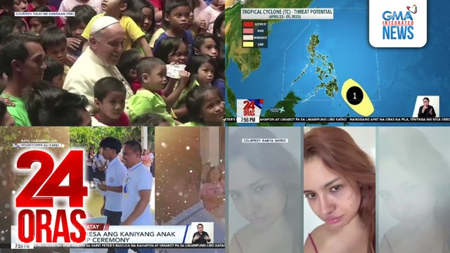 24 Oras: (Part 3) Pinoy, ilang beses nakatagpo si Pope Francis at nabigyan ng mga memorabilia; OFW, sinorpresa ang kaniyang anak sa moving up ceremony; Rabiya Mateo, enjoy sa extreme sports; recovering sa wakeboarding injuries, atbp.