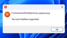 Solved - No such interface supported when trying to open jpg , png files