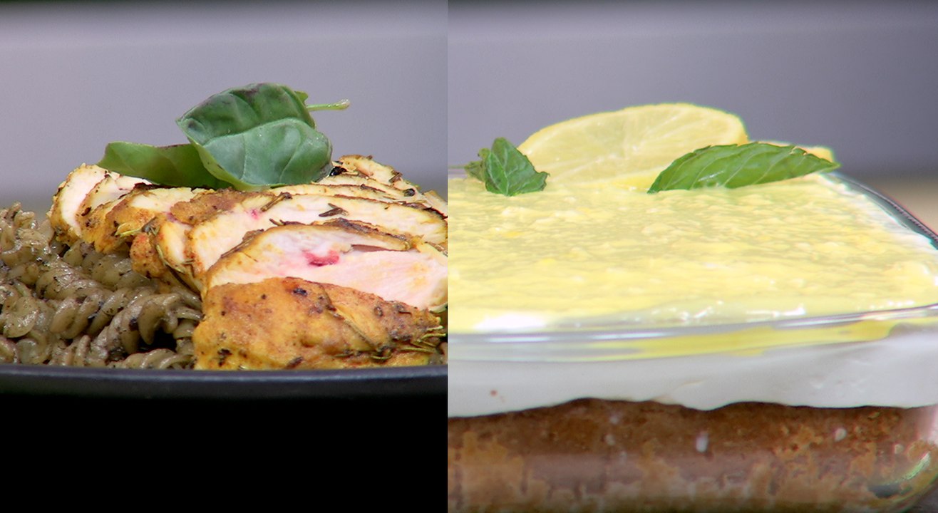 Pâtes Céréales à la sauce pesto, Tiramisu au citron - Koujinetna haka 4 EP 99