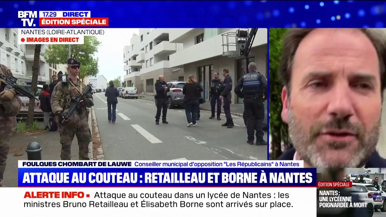 "C'est un établissement qui a une bonne réputation": Foulques Chombart de Lauwe, conseiller municipal (LR) à Nantes, témoigne après l'attaque au couteau dans un lycée