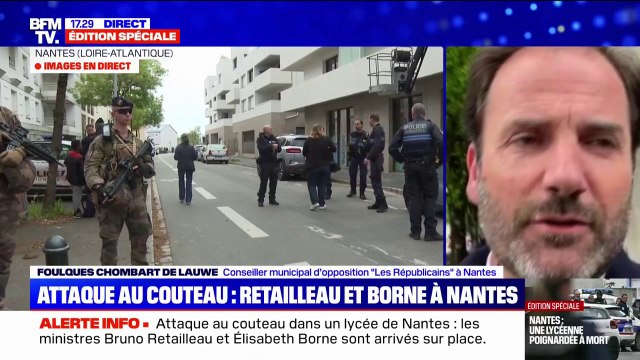 C'est un établissement qui a une bonne réputation : Foulques Chombart de Lauwe, conseiller municipal (LR) à Nantes, témoigne après l'attaque au couteau dans un lycée