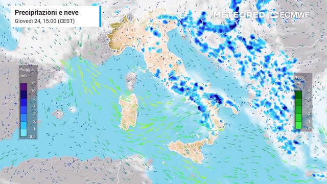 Giovedì 24 aprile: le piogge dei prossimi giorni
