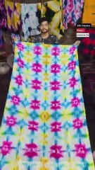 Beautiful Dupatta colouring |creative Dupatta designing