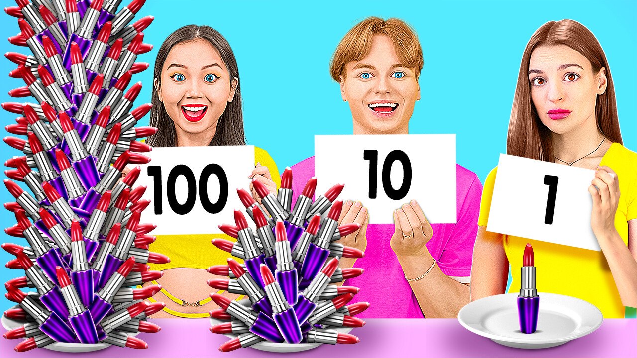 TEST DES ASTUCES ALIMENTAIRES EXTRÊMES ! 🎨 Expériences de Maquillage en 100 Couches | 123 GO!