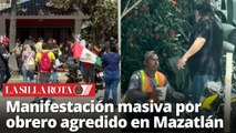 Mazatlán: Ciudadanos se manifiestan contra hombre que agredió a trabajador