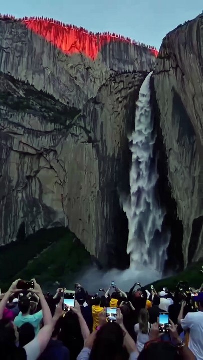 Saleemoffical presentation - One of the most extraordinary natural phenomena in America occurs every year at Horsetail Falls in California.  This waterfall turns orange and red in late February, just when the sunset light shines on the granite wall of El