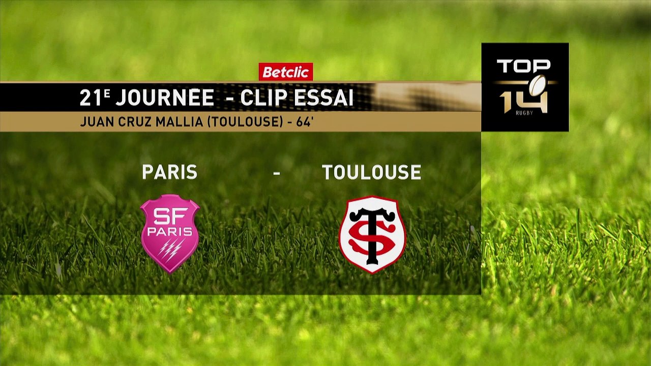 TOP 14 - Essai de Juan CRUZ MALLIA (ST) - Stade Français Paris - Stade Toulousain