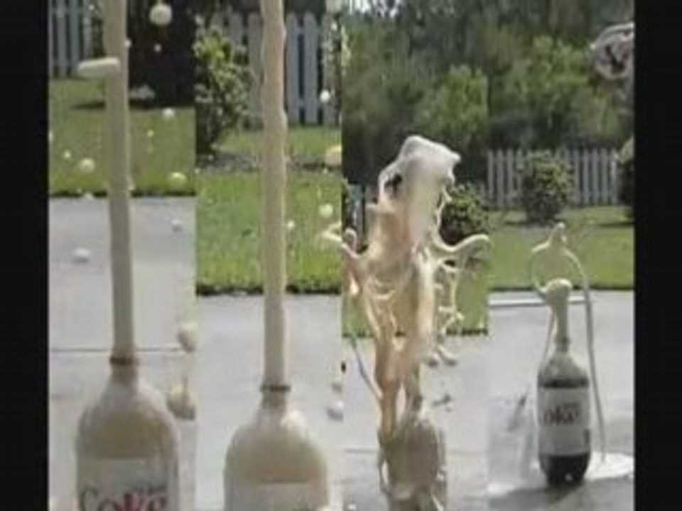 Coca + mentos slow motion