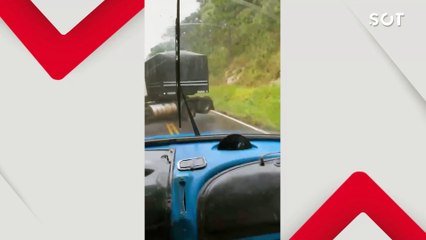 Caminhoneiro evita tragédia em ultrapassagem arriscada na PR-340, entre Castro e Tibagi
