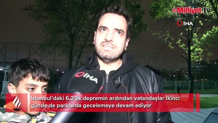 İstanbul’da deprem sonrası 2. gecede de vatandaşlar çadırda kalmaya devam ediyor