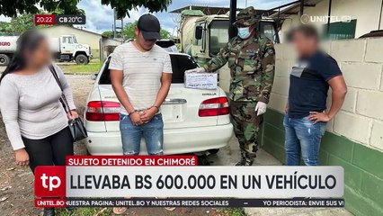 Aprehenden en el trópico de Cochabamba a un hombre con Bs 600.000 provenientes de la venta de droga, según Umopar